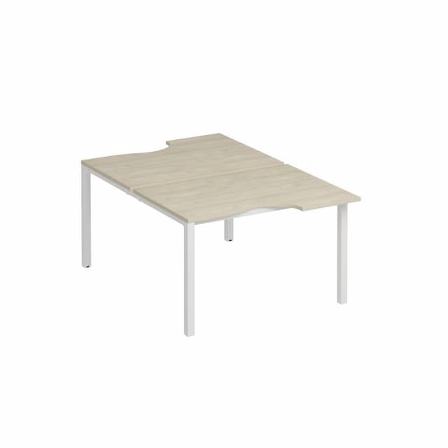 Рабочая станция со столами на металлокаркасе Юнитекс Комфорт КФ (2х180) (180x154x75) К.Б1 1148 ДШ дуб шамони / белый