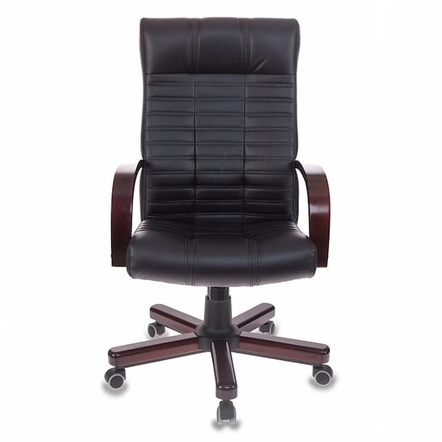 Кресло руководителя Бюрократ KB-10WALNUT черный эко.кожа крестов. металл/дерево