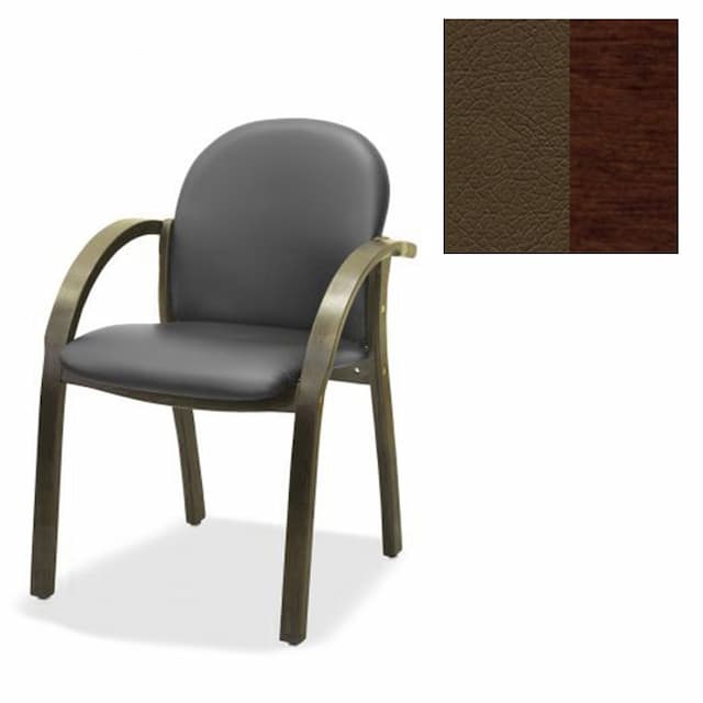 Офисный стул Юнитекс Джуно люкс экокожа премиум коричневая CN1116/дерево-орех гамильтон