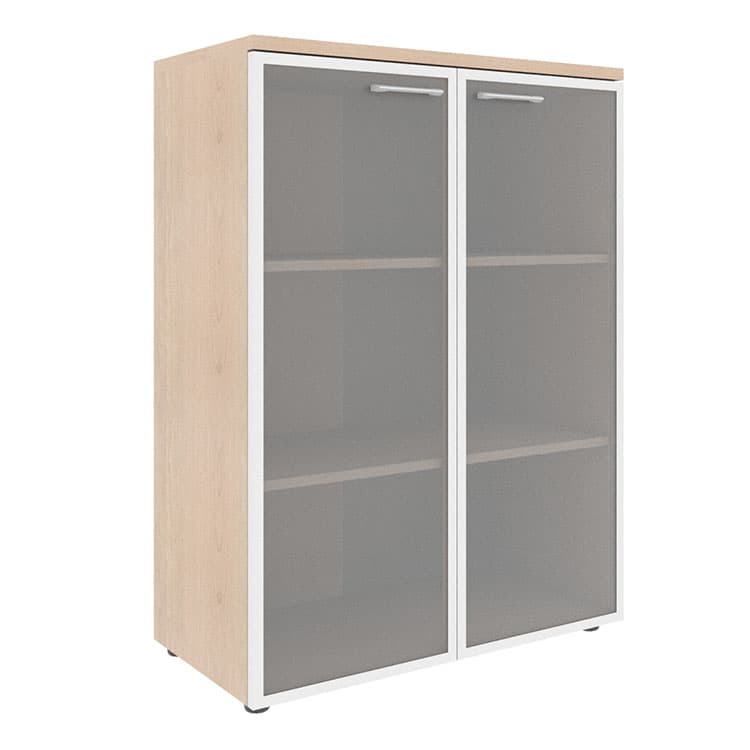 Шкаф со стеклянными дверьми в алюминиевой рамке с топом Skyland XMC 85.7 бук тиара 856х432х1190 XTEN