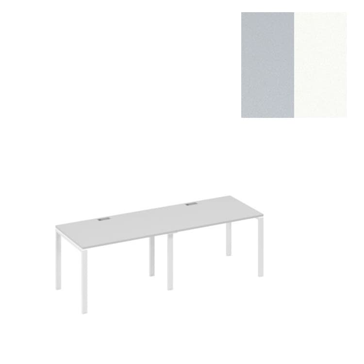 Станция Юнитекс А4 (2х120) рабочая на каркасе UNO А4 Б1 023-2 СЕ (240x80x75) серый/металлокаркас белый