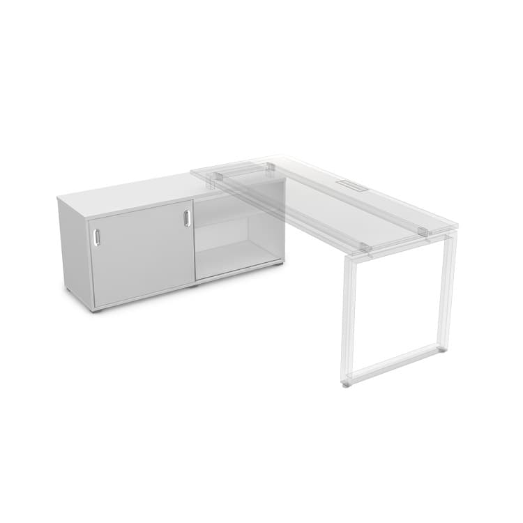 Тумба купе АЛСАВ Gloss line 9НТ.015 белый премиум/металл глянец