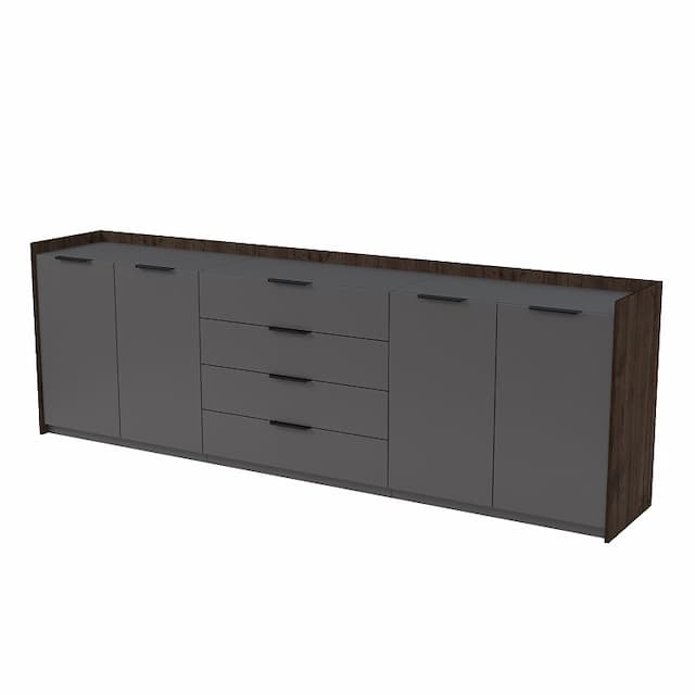 Тумба трехсоставная с ящиками Алсав MAGNETIC 15ТТС.804 (2636х460х860) брауни/graphit