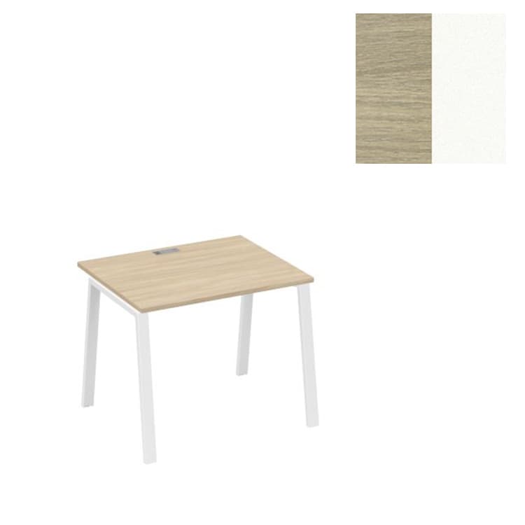 Стол письменный Юнитекс А4 на металлокаркасе TRE А4 Б3 022 ДК (100x80x75) дуб скандинавский/металлокаркас белый