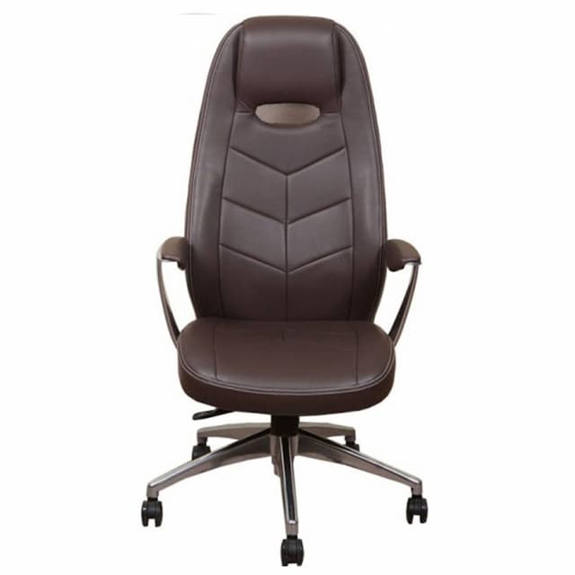 Кресло руководителя Бюрократ Zen коричневый кожа крестов. алюминий