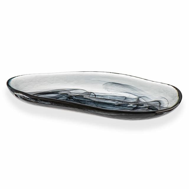 Тарелка овальная ARDACAM Atlas ARD 8403.43 21x11,5 см h 2,2 см (стекло, цвет / декор бело-черный)